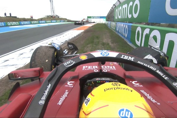 Videón, ahogy Hamilton összetöri a Ferrarit a Holland Nagydíjon!